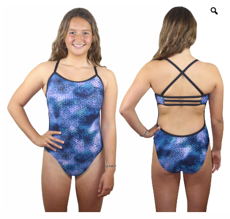 TYR Women One Piece Durafast Elite Starhex Trinity Fit - Blue – Swim Elite