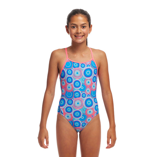 Funkita Girl's Diamond Back One Piece - Bundjalung Blue