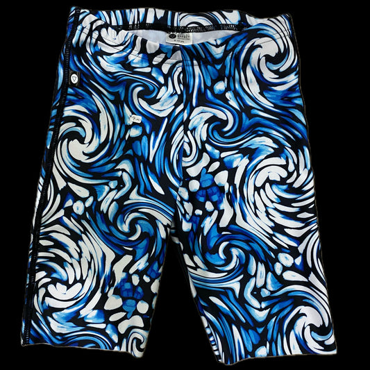 Rippled Effect Mens Jammers - Blue Swirls