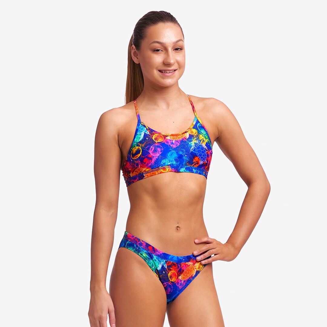 Funkita Girls Criss Cross Two Piece - Ocean Galaxy