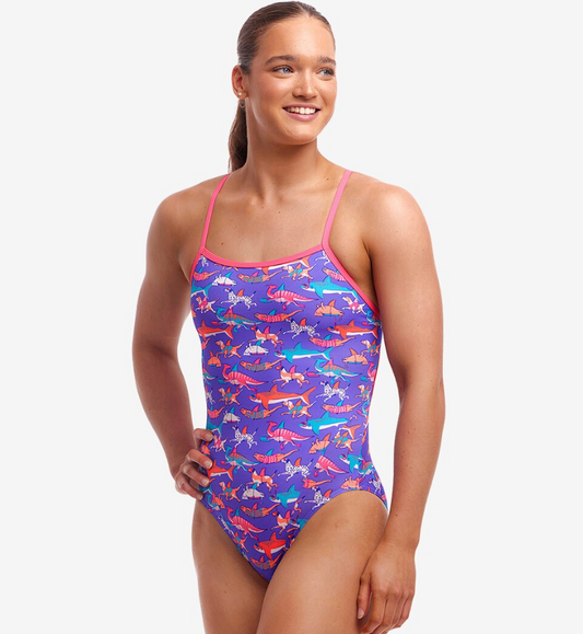 Funkita Womens Single Strap One Piece - Doggie Paddle