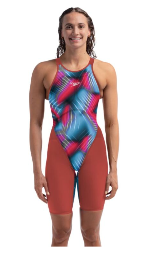 Speedo Women's Fastskin LZR Pure Valor 2.0 Openback Kneeskin - flame red/picton blue