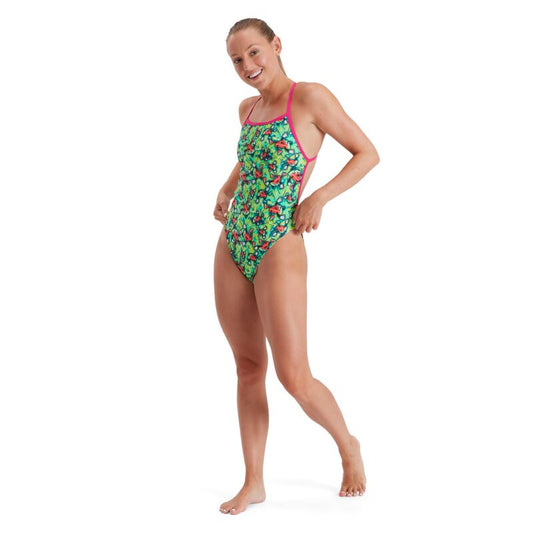 Speedo Womens One Piece V-back - Happy Watermelon